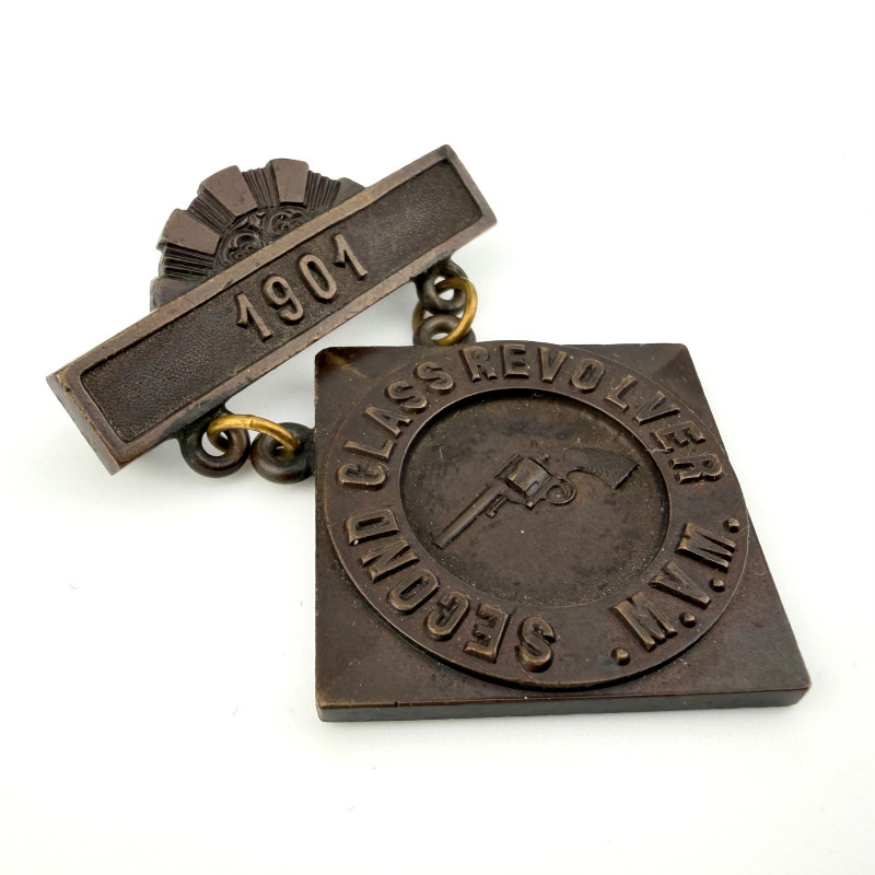 1901 US Pre WWI Massachusetts Volunteer Militia Revolver Shooting Badge