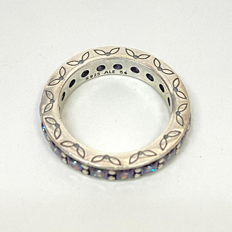 PANDORA 925 Infinity Fancy Purple CZ Stackable Ring SIZE 7 BEAUTIFUL PANDORA 925 Infinity Fancy Purple CZ Stackable Ring SIZE 7 BEAUTIFUL