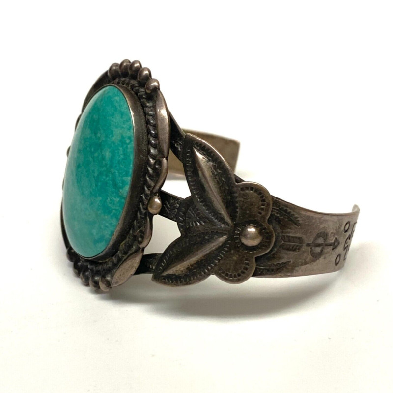 Vintage Cuff Bracelet Bell Sterling with Turquoise Vintage Cuff Bracelet Bell Sterling with Turquoise
