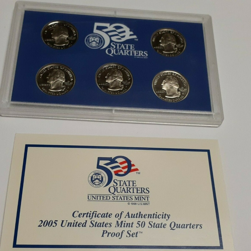 2005 50 STATE QUARTERS PROOF SET 5 COINS IN SET