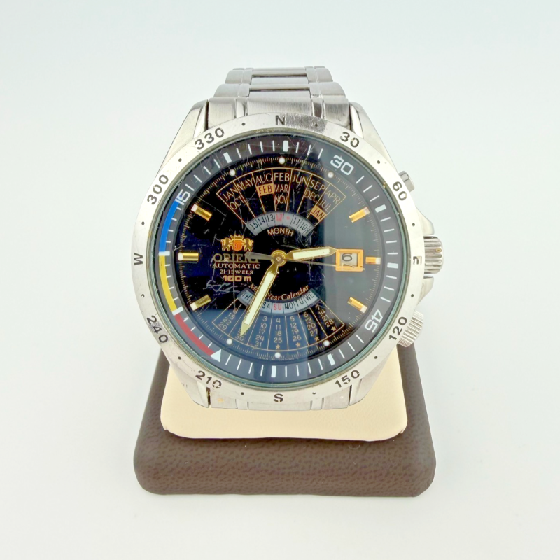 Rare watch Orient, Automatic, multi-calendar. Japan watch. 21 Jewels. Day-Date.
