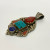 Old Brass Multicolor Stones Inserts Unique Pendant