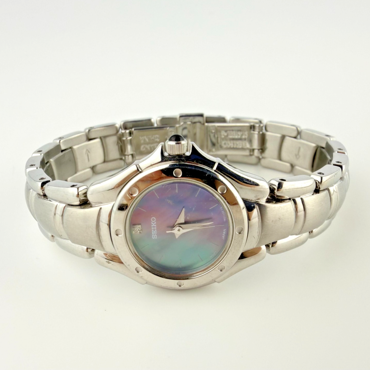 Seiko Ladies Mother of Pearl Dial Stainless Steel Quartz Watch - Iridescent Dial - Seiko
