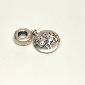 Sterling Silver Retired Pandora Year of the Cow  Chinese Zodiac Charm CAT RESCUE