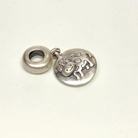 Sterling Silver Retired Pandora Year of the Cow  Chinese Zodiac Charm CAT RESCUE