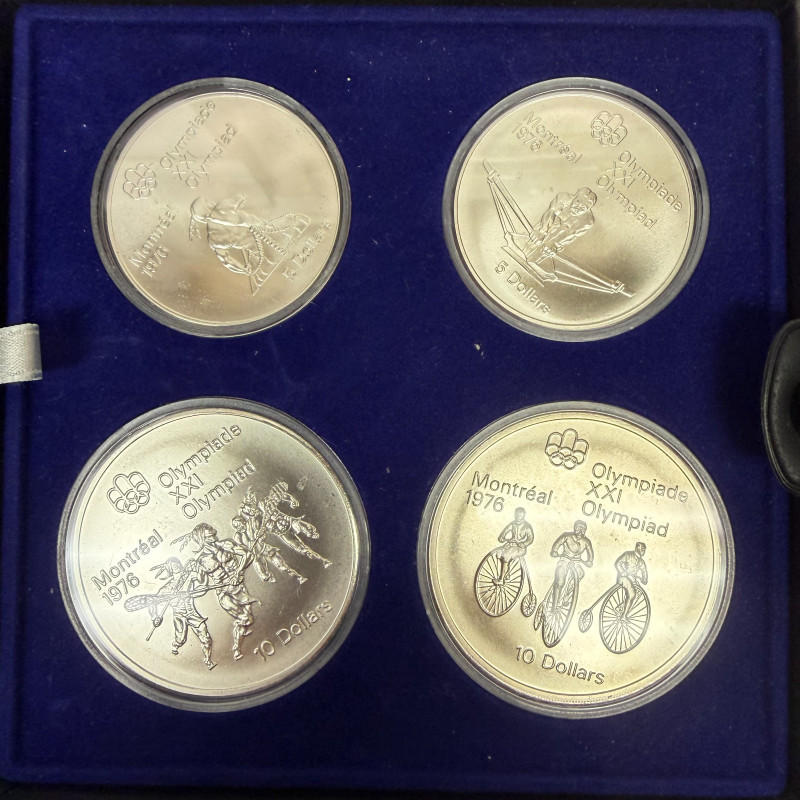 1976 Montreal Olympics Series III Les Premiers Sports Canadiens 4-Coin Silver Se