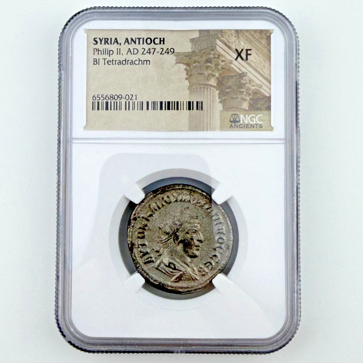 SYRIA, ANTIOCH Philip II (AD 247-249) BI Tetradrachm, NGC XF.#005
