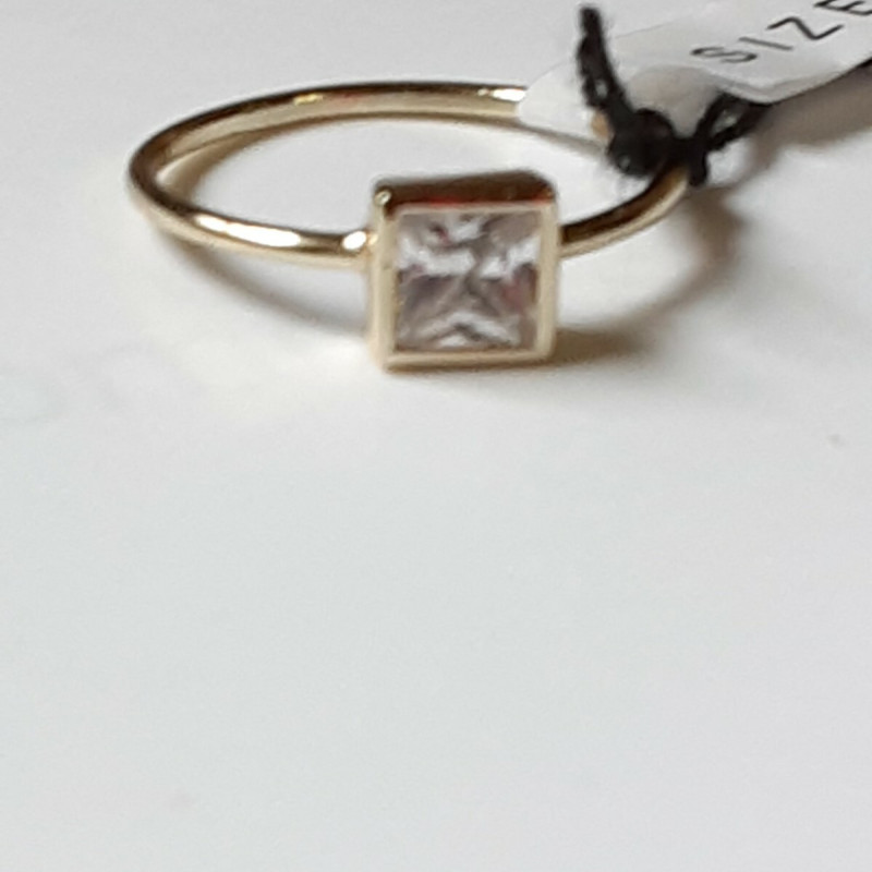 Shashi White Sapphire Square Centered Sterling Silver Ring Size 8