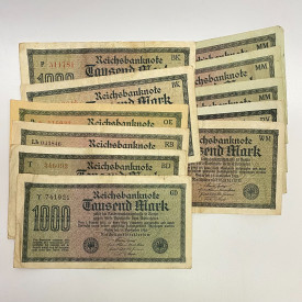 GERMANY REICHSBANKNOTE 11 pcs 1000 MARK 1922 GERMANY REICHSBANKNOTE 11 pcs 1000 MARK 1922