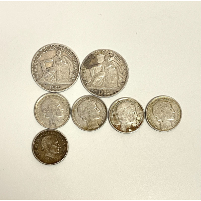 Uruguay Silver 20 CENT Coins, 1930, 1942, 1954
