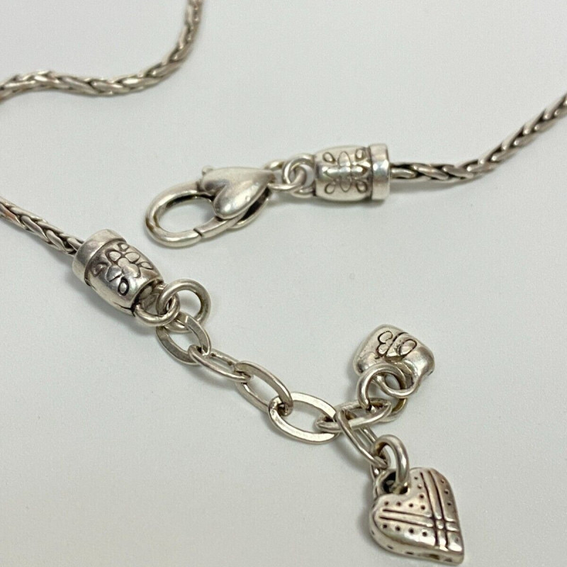 BRIGHTON Silver Tone HEART Bead Bracelet 10" BRIGHTON Silver Tone HEART Bead Bracelet 10"