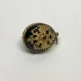 Antique Sterling Silver & And Black Colored Enamel Egg With Red Stone Penda