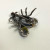 Vintage Sterling Silver & Enamel Bee Pin With Marcasite & Ruby Stone Eyes
