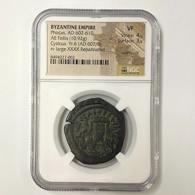 EMPEROR PHOCAS Ancient 607/8AD Byzantine Empire Old Follis Coin NGC EMPEROR PHOCAS Ancient 607/8AD Byzantine Empire Old Follis Coin NGC