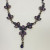 925 Sterling Silver Amethyst and Sapphires Drop Necklace - India 925 Sterling Silver Amethyst and Sapphires Drop Necklace - India