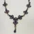 925 Sterling Silver Amethyst and Sapphires Drop Necklace - India