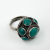 Vintage Mexican Sterling Silver 925 Turquoise Dome Ring Adjustable