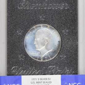 1971 S Silver $1 U.S. Mint Sealed NGC PF67 Cameo