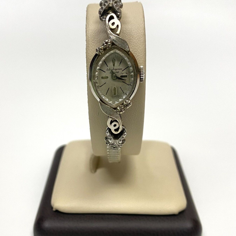 Vintage Jules Jurgensen Ladies 14K White Gold And Diamonds Vintage Jules Jurgensen Ladies 14K White Gold And Diamonds