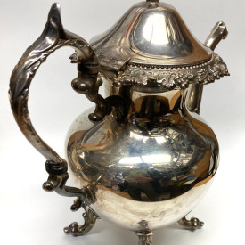 Antique Silver On Copper Large Teapot