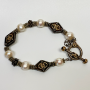 Elyse Ryan 925 Silver and 18K Gold Pearl Bracelet 7.5 in