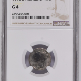  NGC G4,  1916 S  LIBERTY MERCURY 10C 