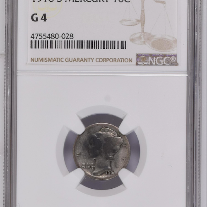 NGC G4,  1916 S  LIBERTY MERCURY 10C   NGC G4,  1916 S  LIBERTY MERCURY 10C