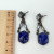 Vintage Nicky Butler Sterling Silver Rainbow Moonstone Lapis Dangle Earrings