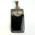 Vintage Rectangular Sterling Silver Black Onyx And Marcasite Pendant