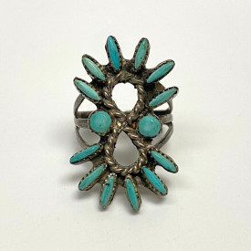 Vintage Sterling Silver Turquoise Ring Size 5.5