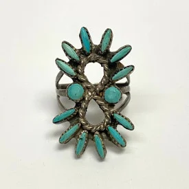 Vintage Sterling Silver Turquoise Ring Size 5.5