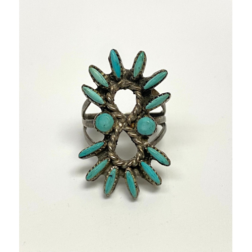 Vintage Sterling Silver Turquoise Ring Size 5.5