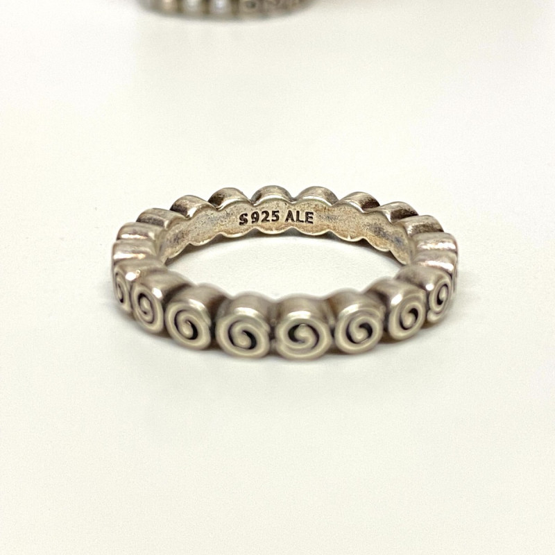 Pandora Silver Oceans Treasure Swirl And Pearl Ring Size 6.75 Authentic 190836P Pandora Silver Oceans Treasure Swirl And Pearl Ring Size 6.75 Authentic 190836P