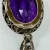 925 Sterling Silver Vintage Real Dark Purple Oval Amethyst Gemstone Pendant