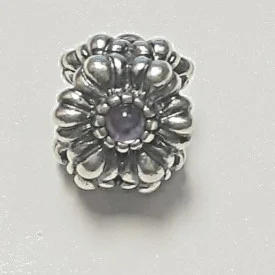 925 3 Purple Gems Symbol Screw-on Bead for Charm Bracelets #3