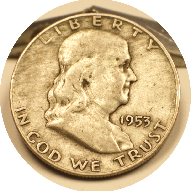 1953 D Franklin Half Silver Dollar Coin #003