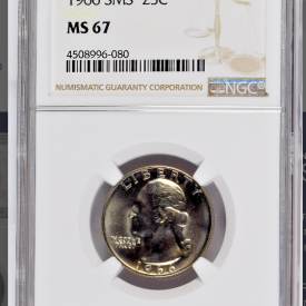 NGC MS 67 SMS 1966 25c Washington Quarter 