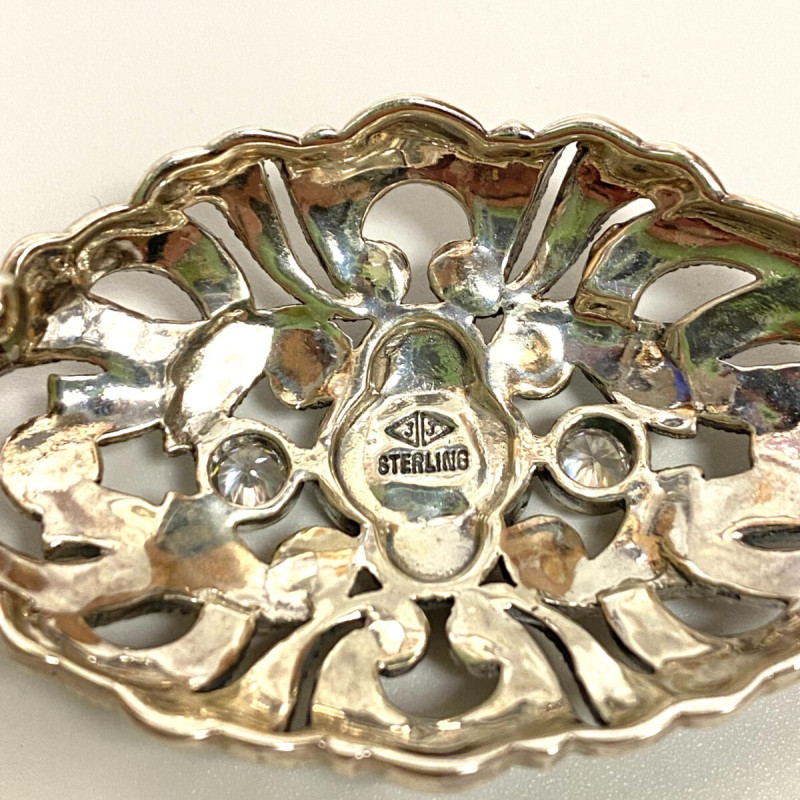 Judith Jack Stunning Sterling, Marcasite and CZ Brooch