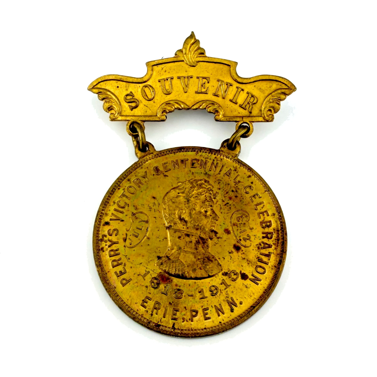 1912 Aledo, Mercer Cty, Illinois Old Soldiers Home Brass Badge