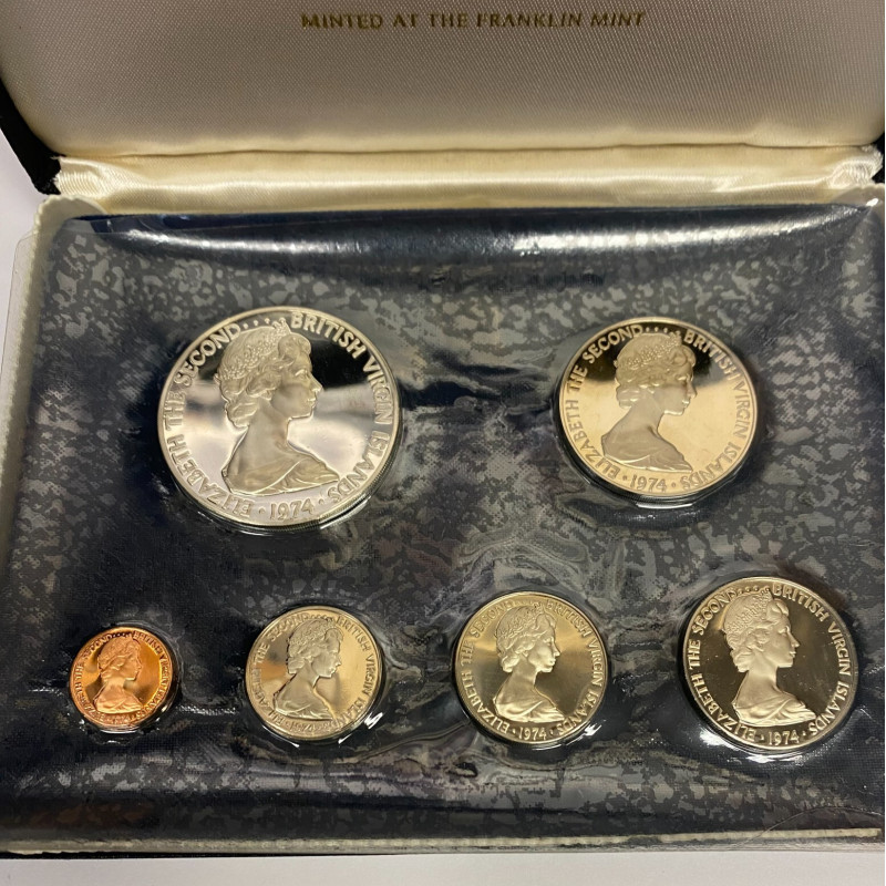 1974 BRITISH VIRGIN ISLANDS PROOF SET 6 COINS Silver BIRDS OF THE ISLANDS