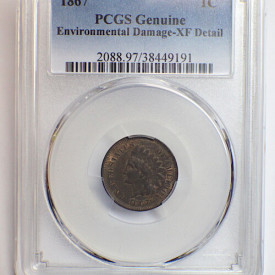 1867 PCGS XF INDIAN CENT 1C
