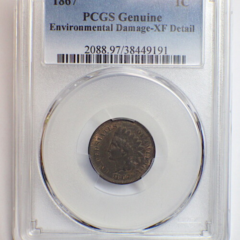 1867 PCGS XF INDIAN CENT 1C
