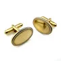 Brushed Finish Oval Cuff Links Men's Jewelry Gold Tone