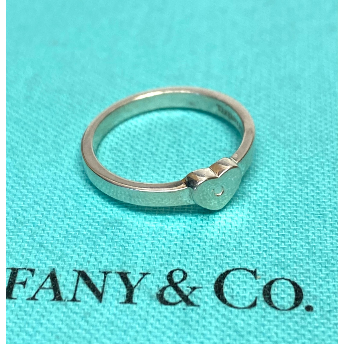 Tiffany & Co. Sterling Silver Paloma Picasso Diamond Modern Heart Ring Size 5