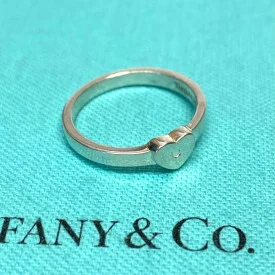 Tiffany & Co. Sterling Silver Paloma Picasso Diamond Modern Heart Ring Size 5