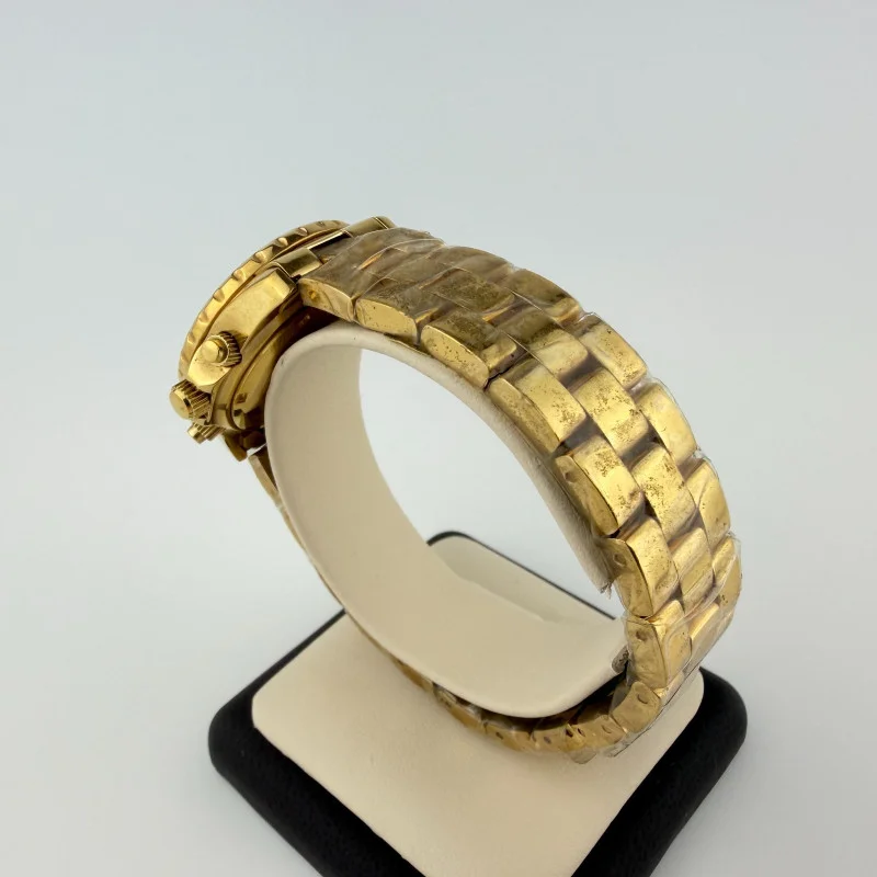 Techno Mania Real Diamond Bezel Chronograph Gold Stainless Steel Watch
