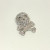 Silver pendant, 925 skull with CZ, Stamped 925