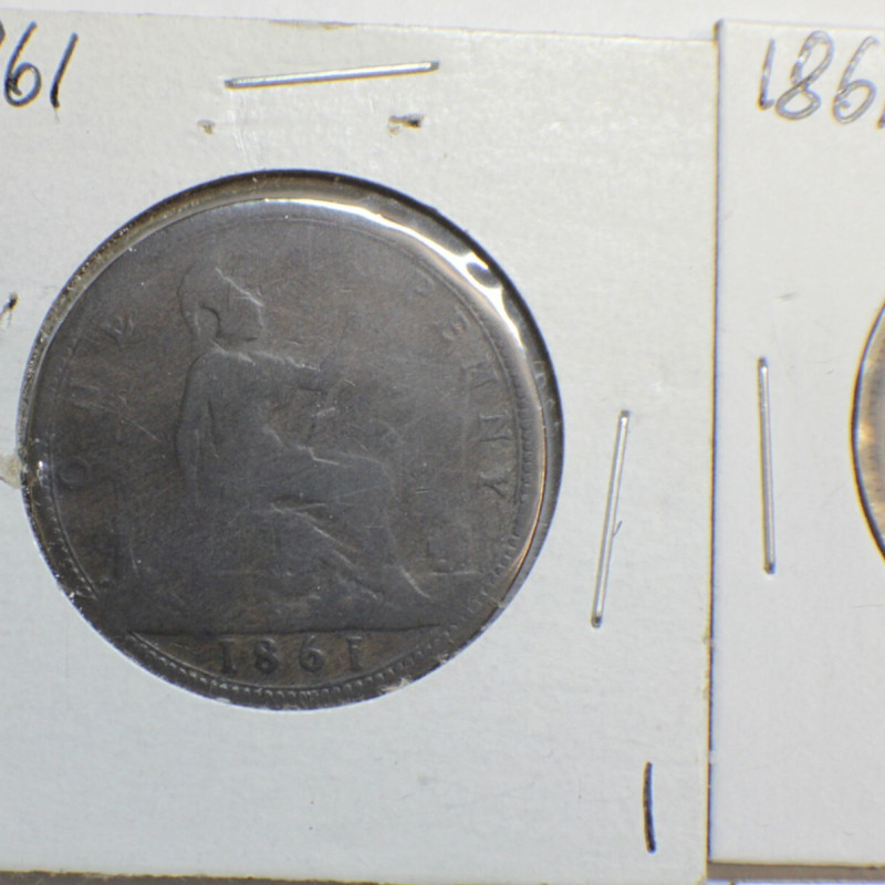 1861-1917 20 Pieces of Collection Coins Great Britian Victorian & GERMAN EMPIRE