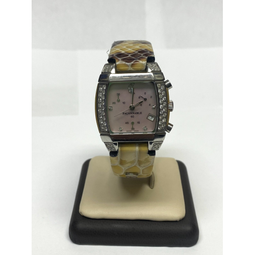 Woman Faconnable Diamond Mezza Luna Moonlight Watch Mother Of Pearl Dial Swiss Woman Faconnable Diamond Mezza Luna Moonlight Watch Mother Of Pearl Dial Swiss