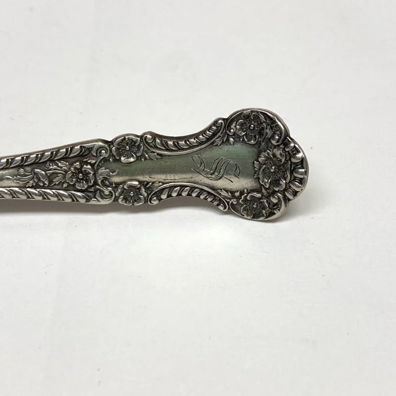 1899 Decorative Slotted Sterling Silver Serving 8 1/2 ''Spoon 